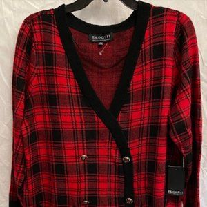 Eloquii Red/Black Plaid Sweater Dress Size 18/20